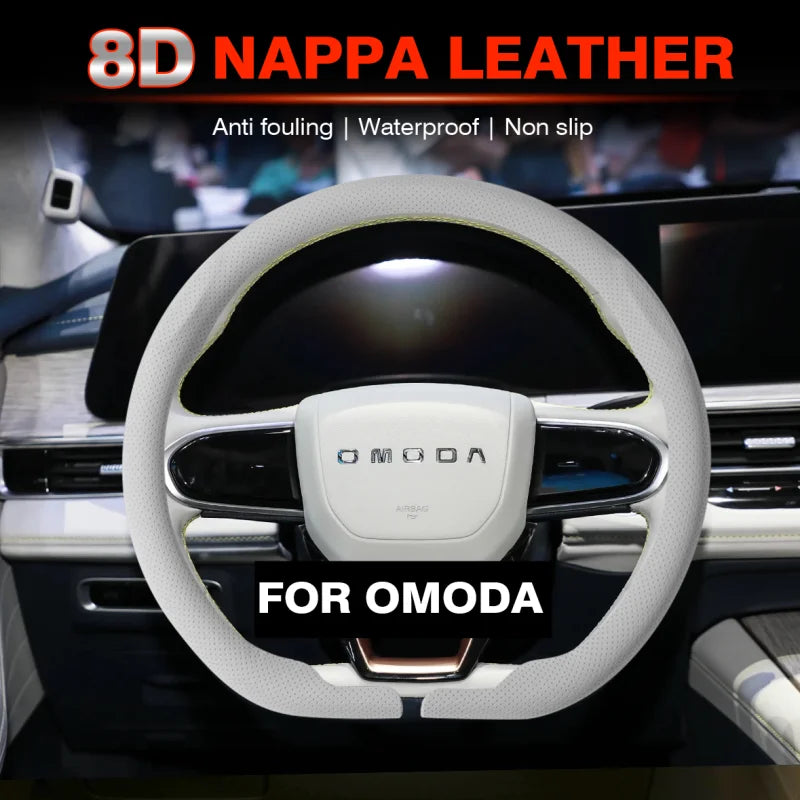 38cm Non-Slip Suede Car Steering Wheel Cover, Nappa leather, For CHERY OMODA C5 E5 S5/GT FX 2022 2023 2024 Car Auto Accessories