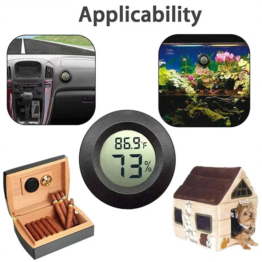 Mini Digital Hygrometer Thermometer LCD Indoor Humidity Temperature Gauge, Black 3pcs