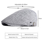 Vintage Beret Hat For Men Cabbie Visor Women Herringbone Peaked Cap Breathable Plaid Flat Cap Summer Duckbill Hat Adjustable