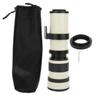 White 420800mm Aperture F 8.316 Full Manual Focusing Telescope Zoom Telephoto Lens for EF‑S Mount Camera Manual Focusing Lens