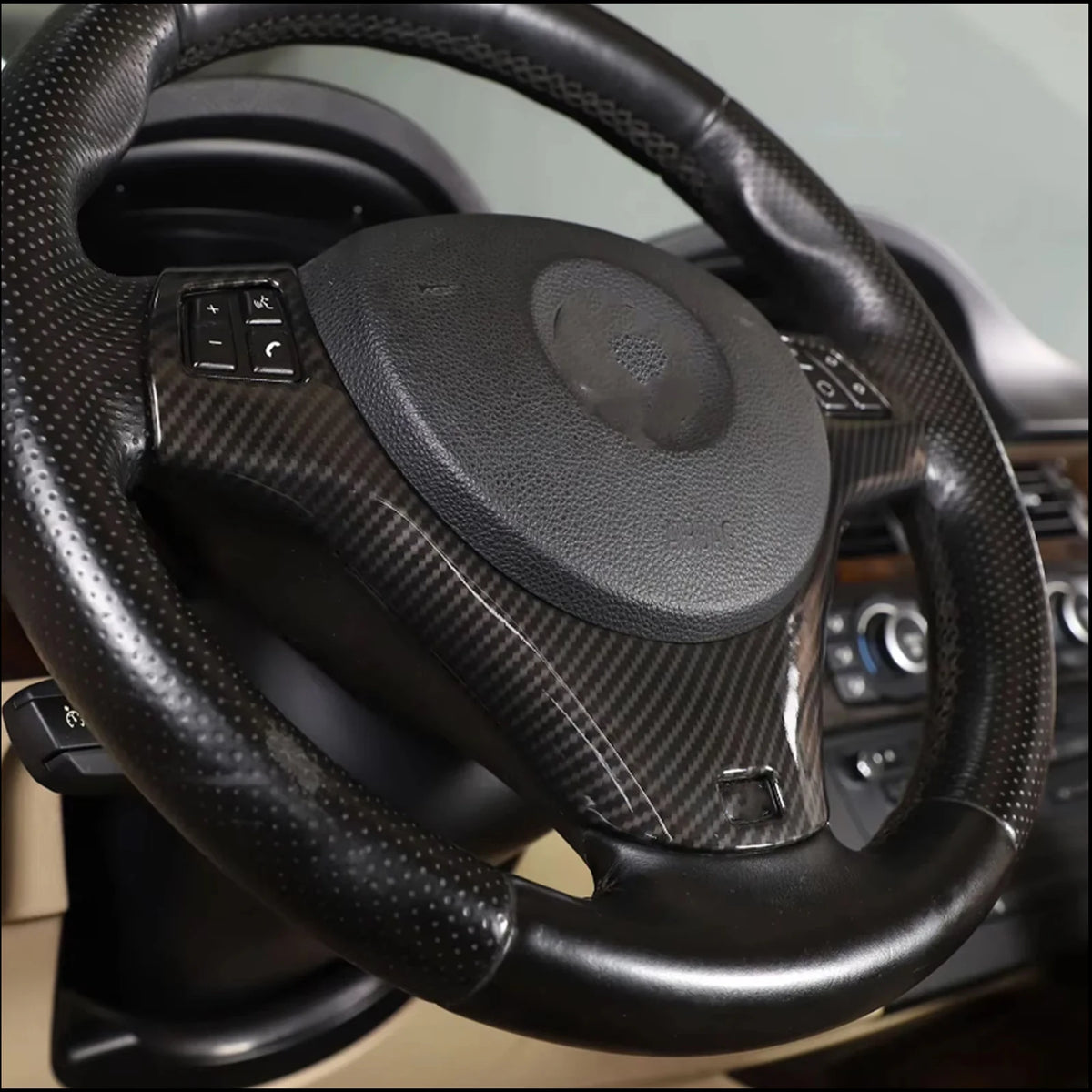 cheya Car Steering Wheel Button Decoration Frame Trim for BMW 1 3 Series E82 E84 E87 E90 E92 E93 2004-2012 Interior Accessories