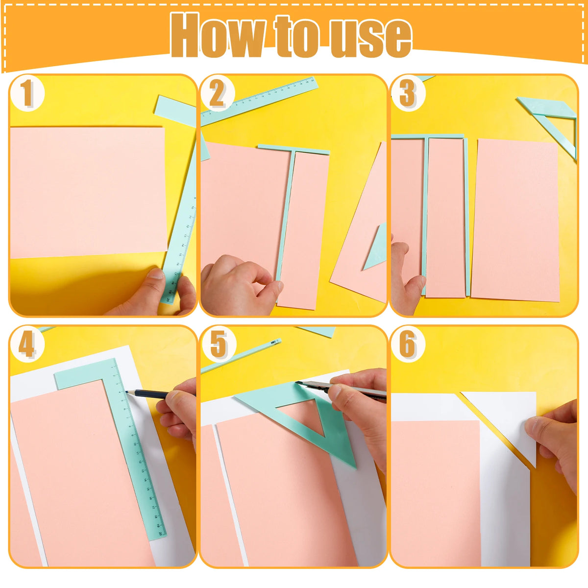 14/4Pcs Scrapbooking Tool Book binding kit Starter Notebook DIY Craft Complete Bookbinding Ruler Templates Notebook Journal