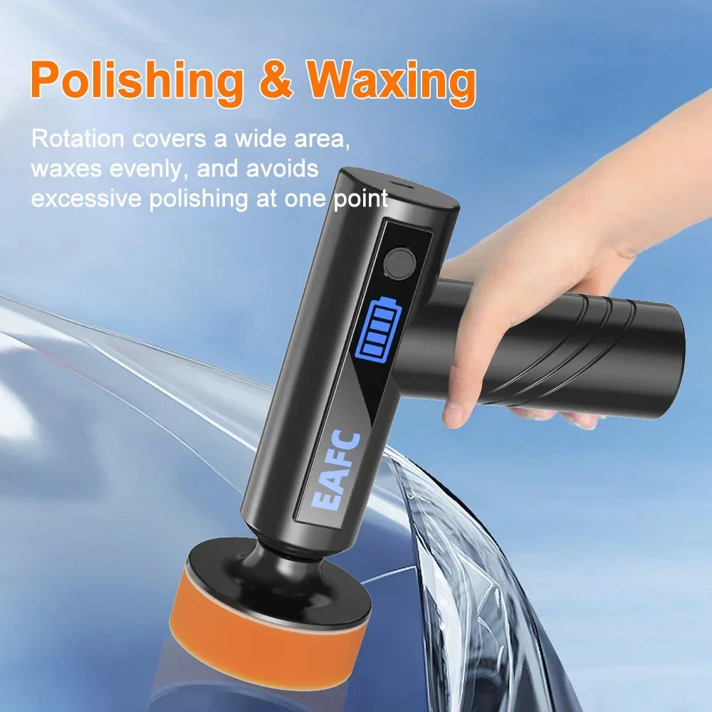 EAFC Wireless Car Polisher Handheld Polisher 4500mAh Car Polishing Waxing Machine Power Tool for Car Body Cleanig Waxing Repair