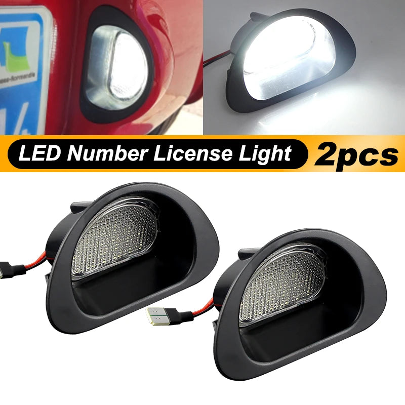 2pcs Canbus LED License Number Plate Light For Peugeot 107 05-14 For Citroen C1 MK I 05-13 Replace OEM Number 6340E2, 6340 E2
