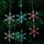 Transparent Acrylic Icicle Christmas Ornaments Xmas Tree Hanging Pendant Crystal Twisted Icicle Snowflake Home Party Decoration