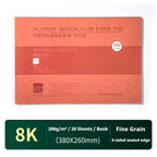 20 Sheets Baohong 200g/300g Watercolor Sketchbook 100% Cotton Watercolor Paper Sealing Pad 32K 16K 8K Water Color Drawing Book
