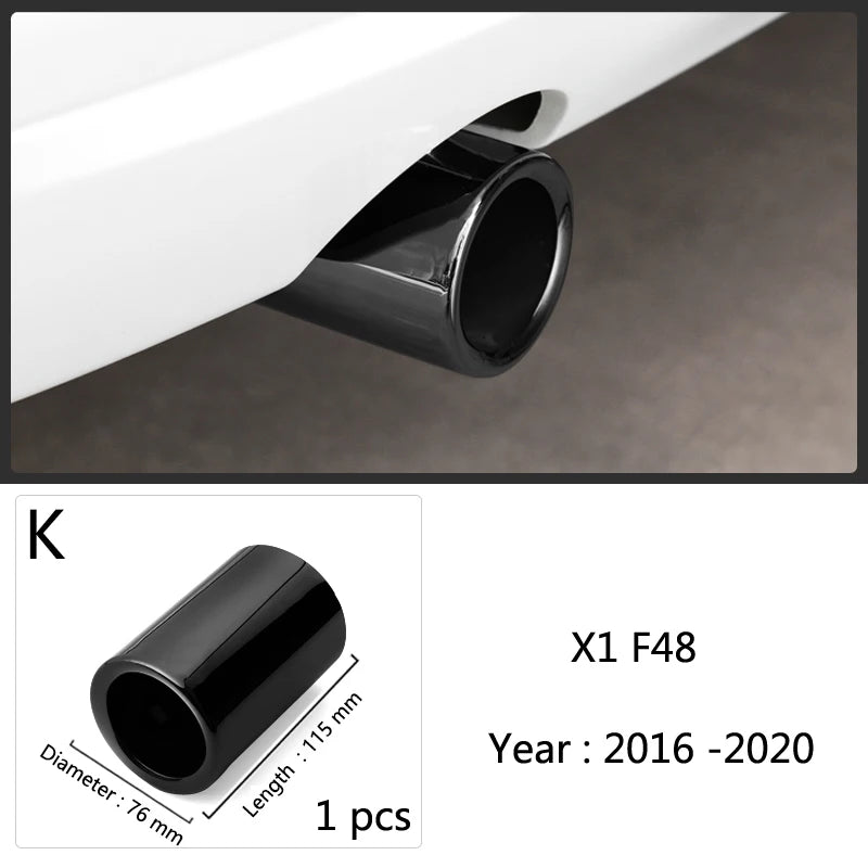 For BMW F10 F20 F30 F32 F34 F36 F48 Car Exhaust Muffler Tip Stainless Steel Pipe Chrome Trim Modified Car Rear Tail Throat Liner