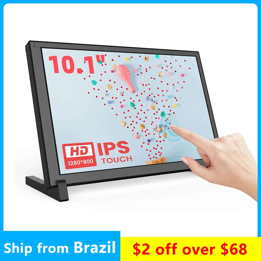 Eyoyo Monitor 10.1 inch Capacitive Touchscreen Portable 1280x800 IPS Display For Raspberry Pi Plug And Play Compatible Win 8/10