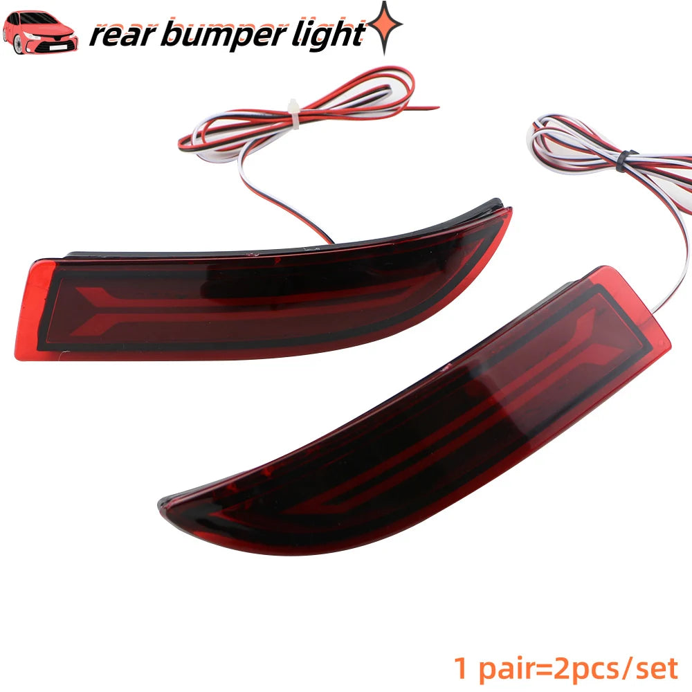 2pcs Rear Bumper Reflector LED Light for Toyota Avanza 2022-2024 Brake/Turn/Reverse