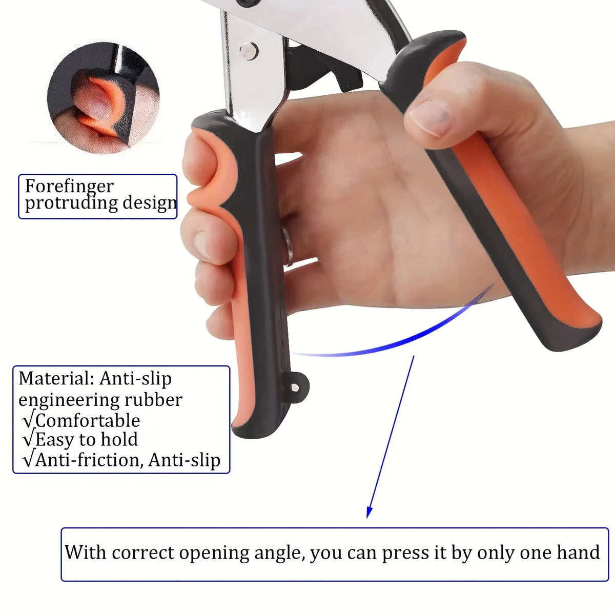 Grommet Tool Kit Handheld Hole Punch Pliers Portable Grommet Hand Press Machine Manual Puncher w/ Silver Grommets of 10mm