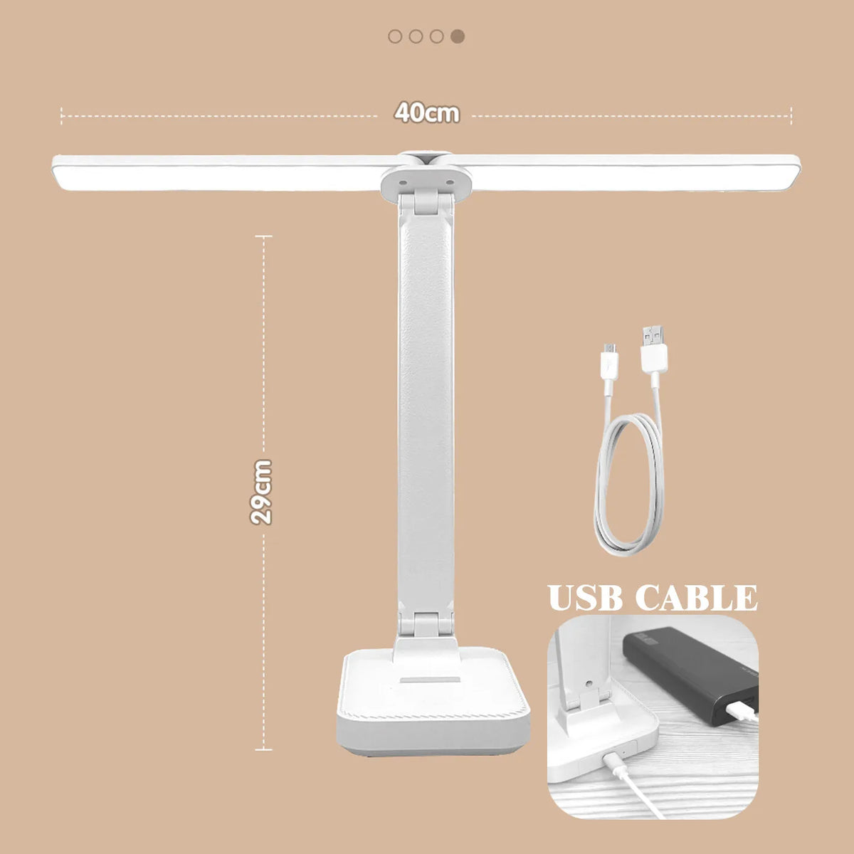 USB Desk Lamp 3 Levels Dimmable Touch Night Light USB Rechargeable Eye Protection Foldable Table Lamp For Bedroom Bedside Desk
