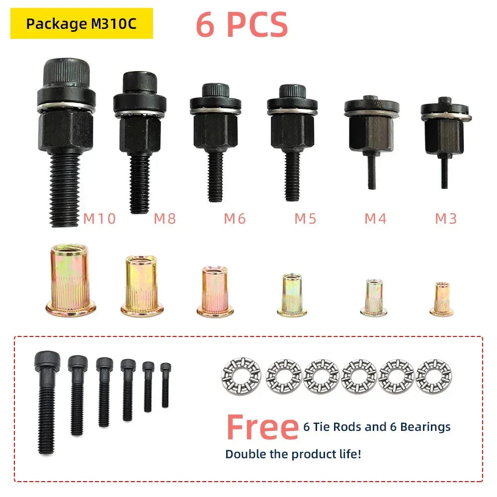Rivet Nut Tool Drill Adapter M3 M4 M5 M6 M8 M10 Simple Installation Electric  Manual Cordless Riveter Metal License Plate