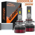 Heyword 2800W 6000000LM PLUS H7 H11 H1 H4 Led Headlight Bulb 6000K LED HB3 HB4 Double Copper Tube Led Light Kit for Car 12V 2PCS