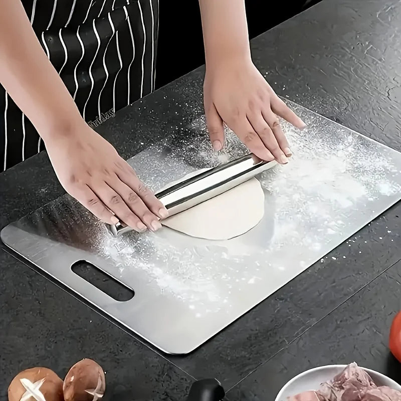 Stainless Steel 3pcs Cutting Boards - BPA-Free Dishwasher Safe Non-Slip Kitchen Boards w/Juice Groove, Rustproof & Space Saving
