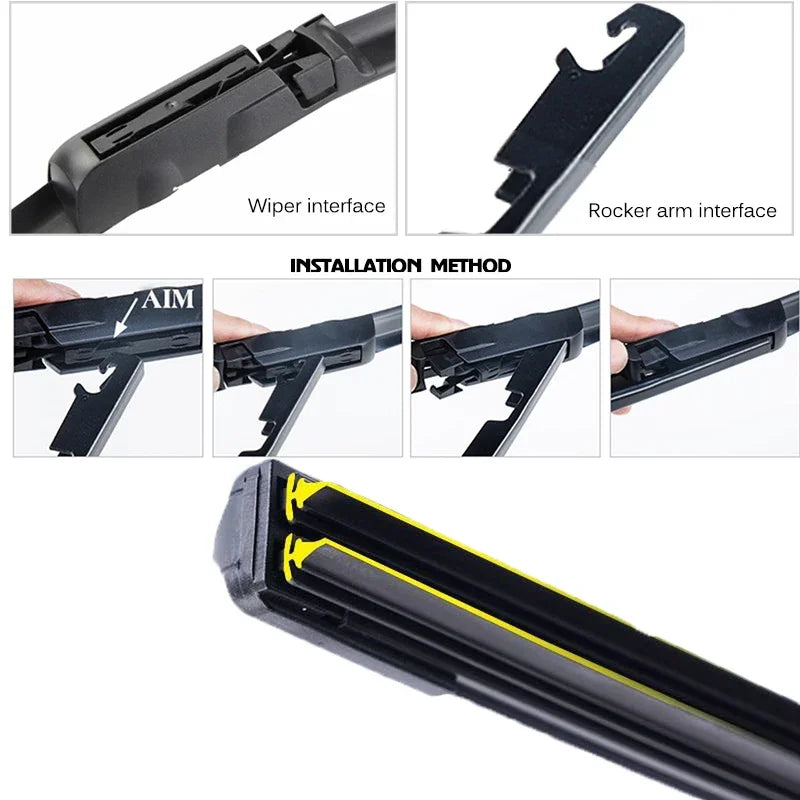 Car Windshield Wiper blades Universal Soft Double layer Rubber Frameless Bracketless car wipers 14" 16" 19" 20" 21" 22" 24"26"