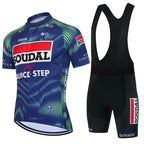 New 2026 SOUDAL Quick Step Men Summer Short Sleeve Cycling Jersey Set Breathable Quick Drying Cycling Clothes Shirt 19D Cushion