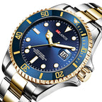 Men's Quartz Watch Classic Stainless Steel Strap Casual Business Style 40mm Black Gold Dial 3Bar Waterproof Series Watches reloj