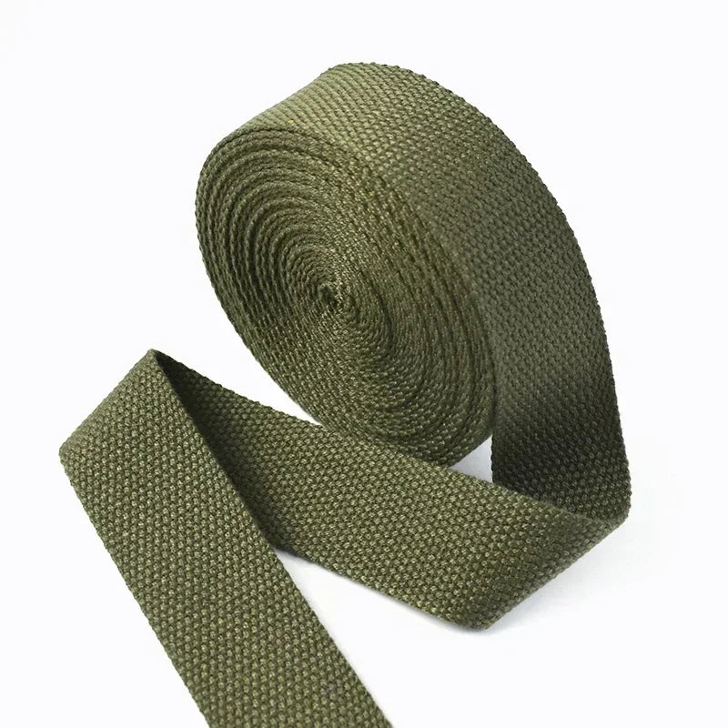 4Meters 1.3mm Thick Cotton Webbing Tapes 20-50MM Backpacks Strap Band Garment Ribbons Belt DIY Sewing Decoration Accessories