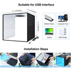 30/40CM Photo Studio Light Box,Dimmable Portable Photography Lightbox,Photo Studio Shooting Tent Box Kit 6/12 Colors Background