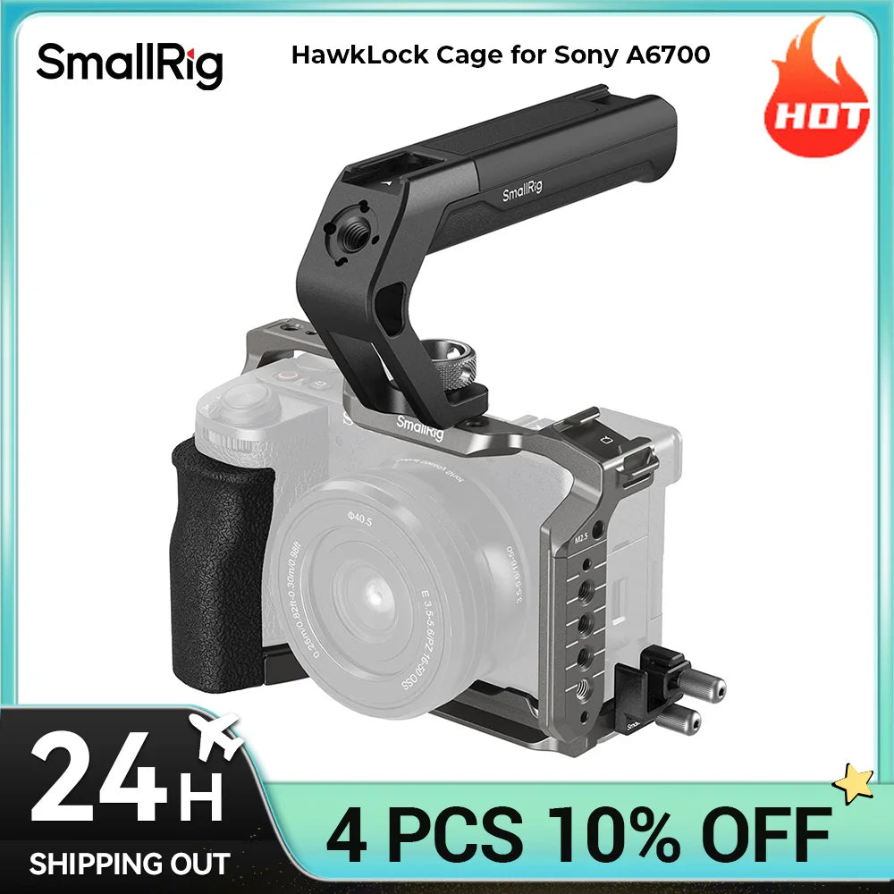 SmallRig HawkLock Quick Release Camera Cage Kit for Sony A6700 with Built-in Plate