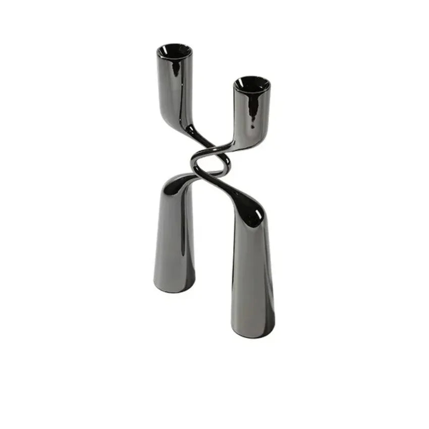 Silver Candle Holder Metal Candelabra Luxury Double Headed Center Table Candle Holders Living Room Home Decoration Gift Ideas