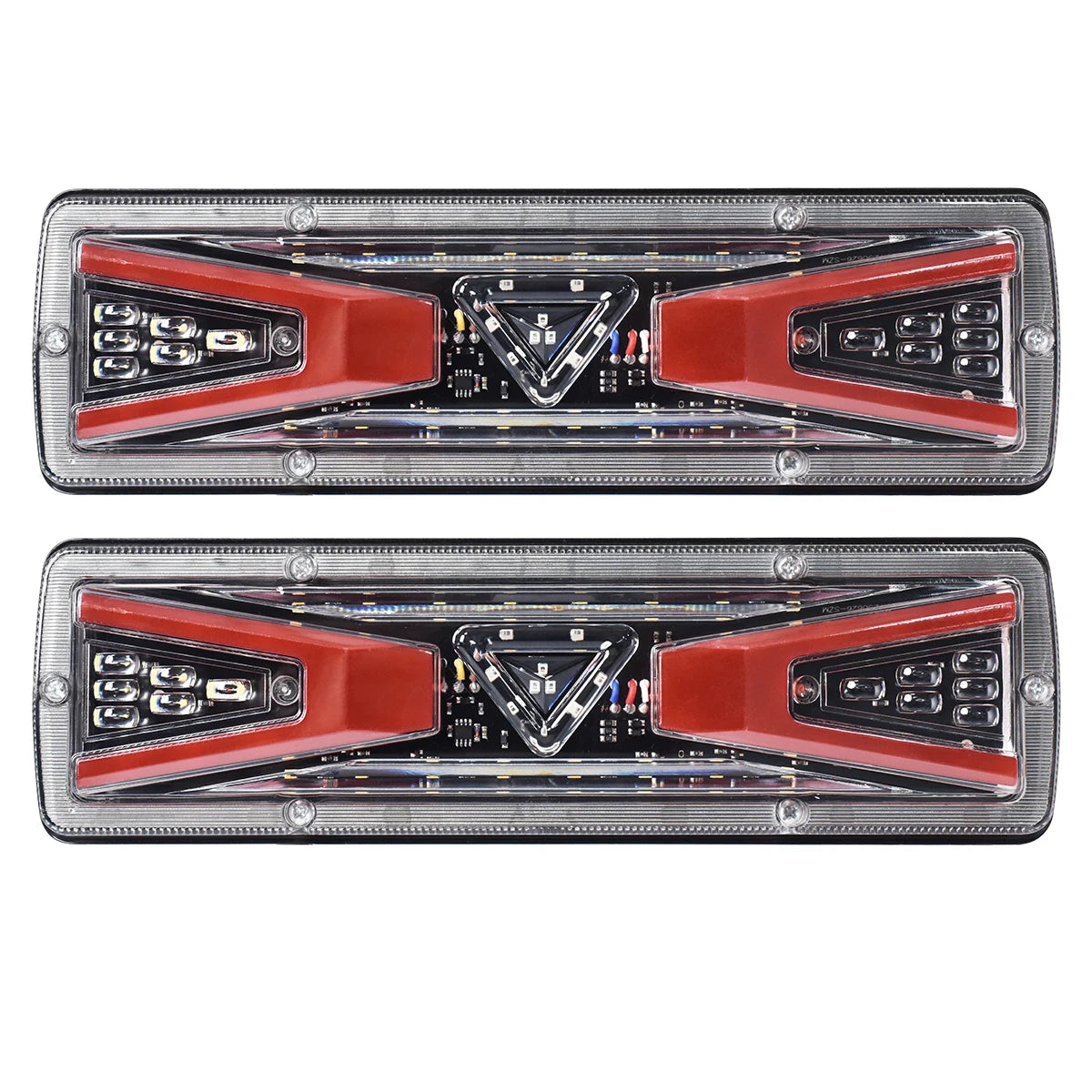 2Pcs LED taillights turn signals brake lights and reversing lights suitable for trucks buses tractors lorries pickups and RVs