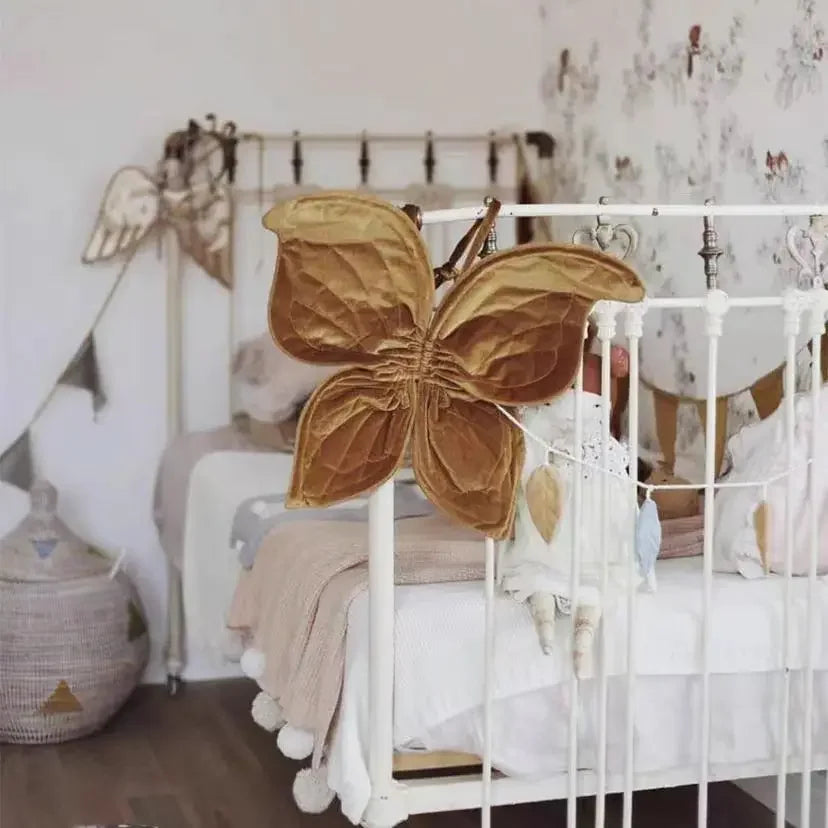 Vintage Velvet Butterfly Wings Forest Photography Props for Children's Birthday and Christmas Celebration