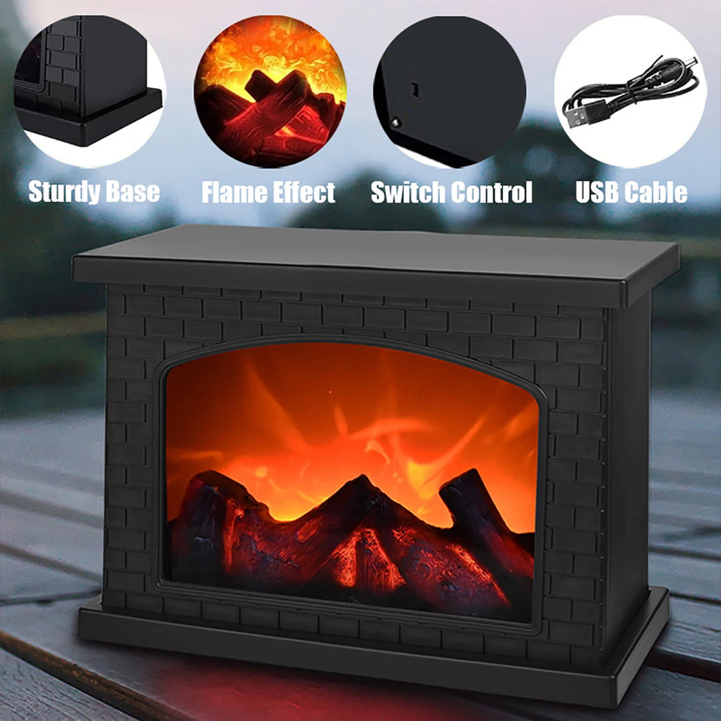Christmas Fireplace Flame Light Charcoal Style LED Table Lights Lamp for Holiday Winter Gift Party Warm Home Decor Led Lights