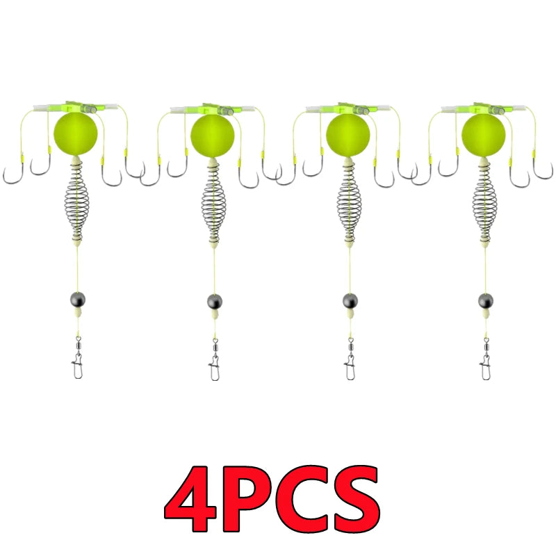 Newest 1-5PCS Hook Fishing Bait Cage Four Hook Carbon Steel Line Group Feeder Sinker Float Sharp Fishing Spring Bait Cage Tools