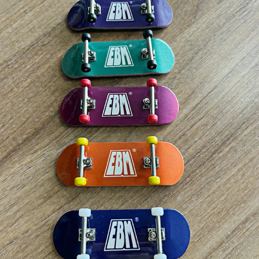 34mm Colorful Maple Wood Fingerboard Complete Set with Trucks - Blue, Orange, Purple, Red, Green
