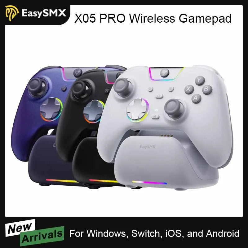 EasySMX X05 Pro Wireless Gaming Controller with Hall Joysticks, 1000Hz Polling Gamepad for PC Nintendo Switch Android and iOS
