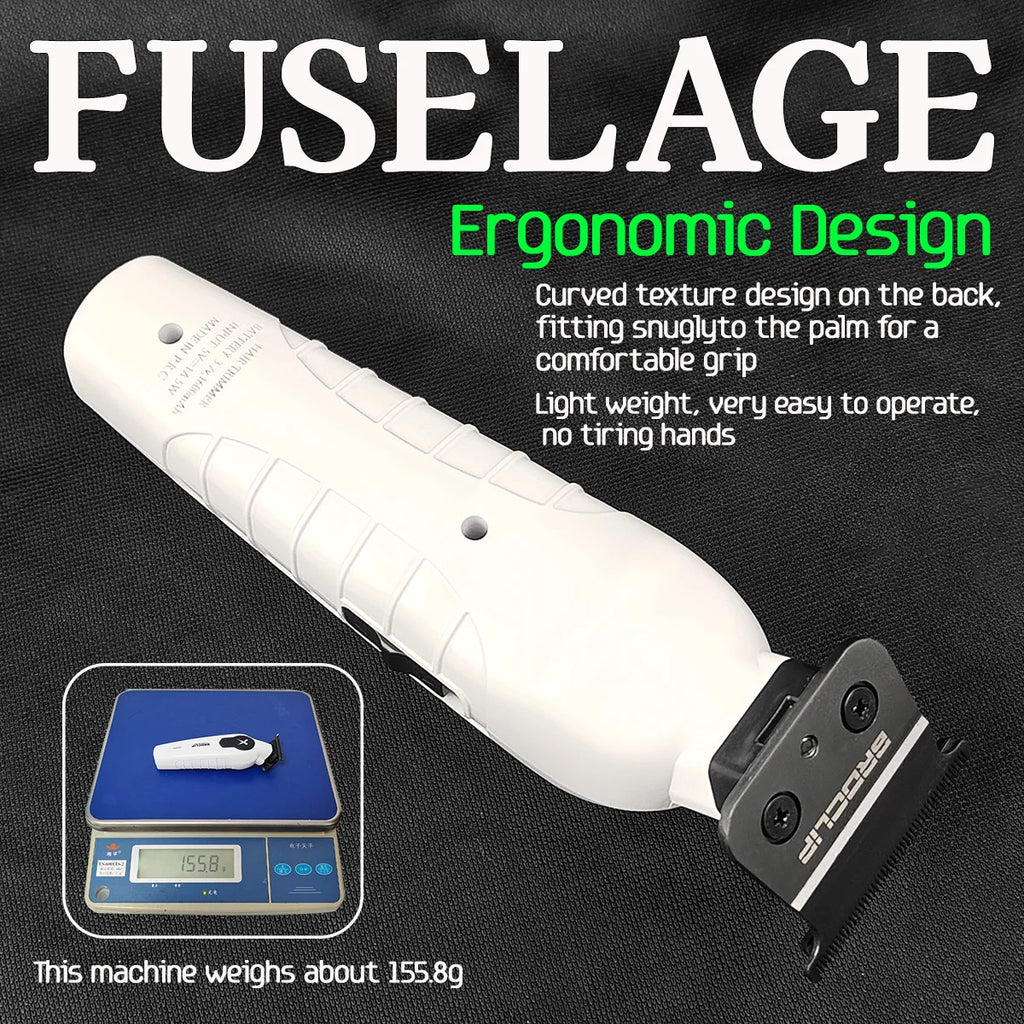 BRDCLIP  X Series White FA1T 7700RPM Professional Electric Hair Trimmer Hair Clipper For man carving DLC Blade Barber Shop Tool