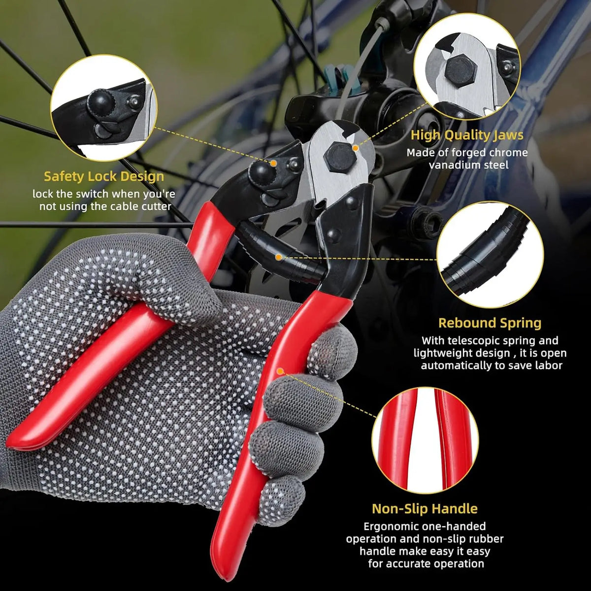 1pcs/1set Stainless Steel Wire Cutter Bike Brake and Shifter Derailleur Cable Housing Kitfor Mountain Road Bike Repair Tool Set