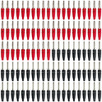20/100Pcs 4mm Banana Plug Connectors Black And Red High Current Insulated Shrouded Stackable Connector Screw Connection