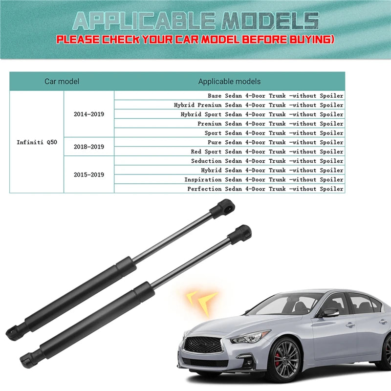 2Pcs/set Car Rear Trunk Lift Support Damper Shock Strut Prop For 2014-2018 Infiniti Q50 W/O Spoiler auto accessories