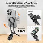 Ulanzi MA38 MagLock Phone Stand Magnetic Phone Stand for iPhone 16 15 14 13 with Hidden Hook for Slopes Walls