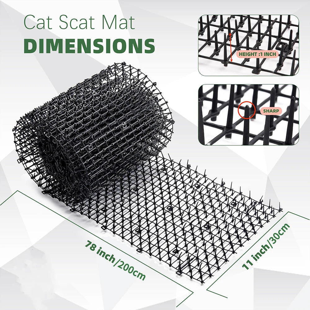 Cat Deterrent Mat Anti Cat Dog Network Repellent Training Plastic Spike Mat for Keeping Away Cats Dogs Protecting Plants