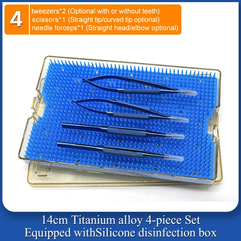 4 Pieces/set Of Ophthalmic Microsurgery Instruments 12/16/18cm Scissors+Needle Holder+tweezers Stainless Steel Surgical Tools