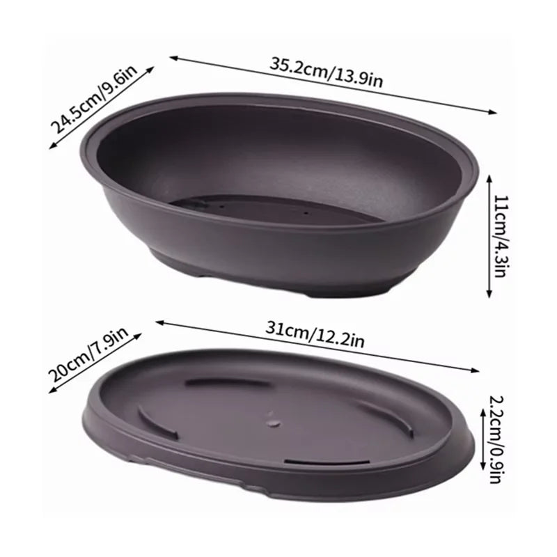 Flowerpots Imitation Purple Clay Succulent Plants Pots Outdoor Garden Landscape Bonsai Pot Trays Rectangular Square Planter