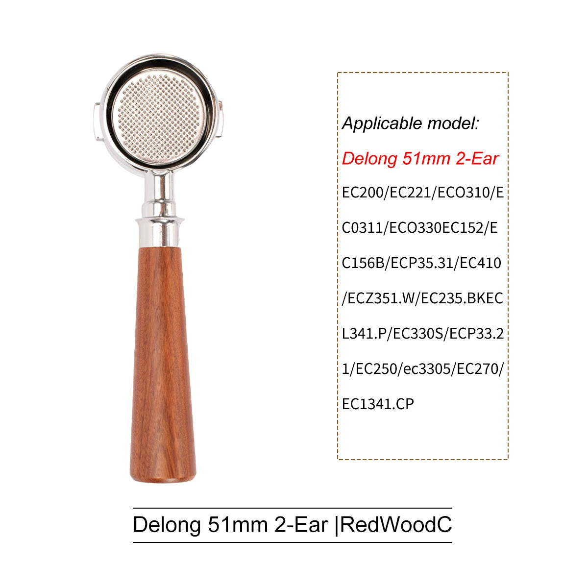 51mm Coffee Bottomless Portafilter For Delonghi EC680 EC310 Replacement Filter Basket Espresso Machine Handle Cafe Accessories