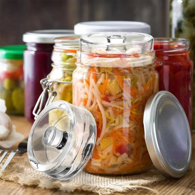 Wide Mouth Fermentation Weight Lid Household Small Glass Fermenting Weight Jars Cover Kitchen Supplies Homemade Pickling Food