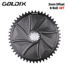 GOLDIX 8-Bolt Bicycle Chainring Wide and Narrow Teeth AERO Chainring CNC Hollow Cutting Machining for SRAM 8Bolt Crankset
