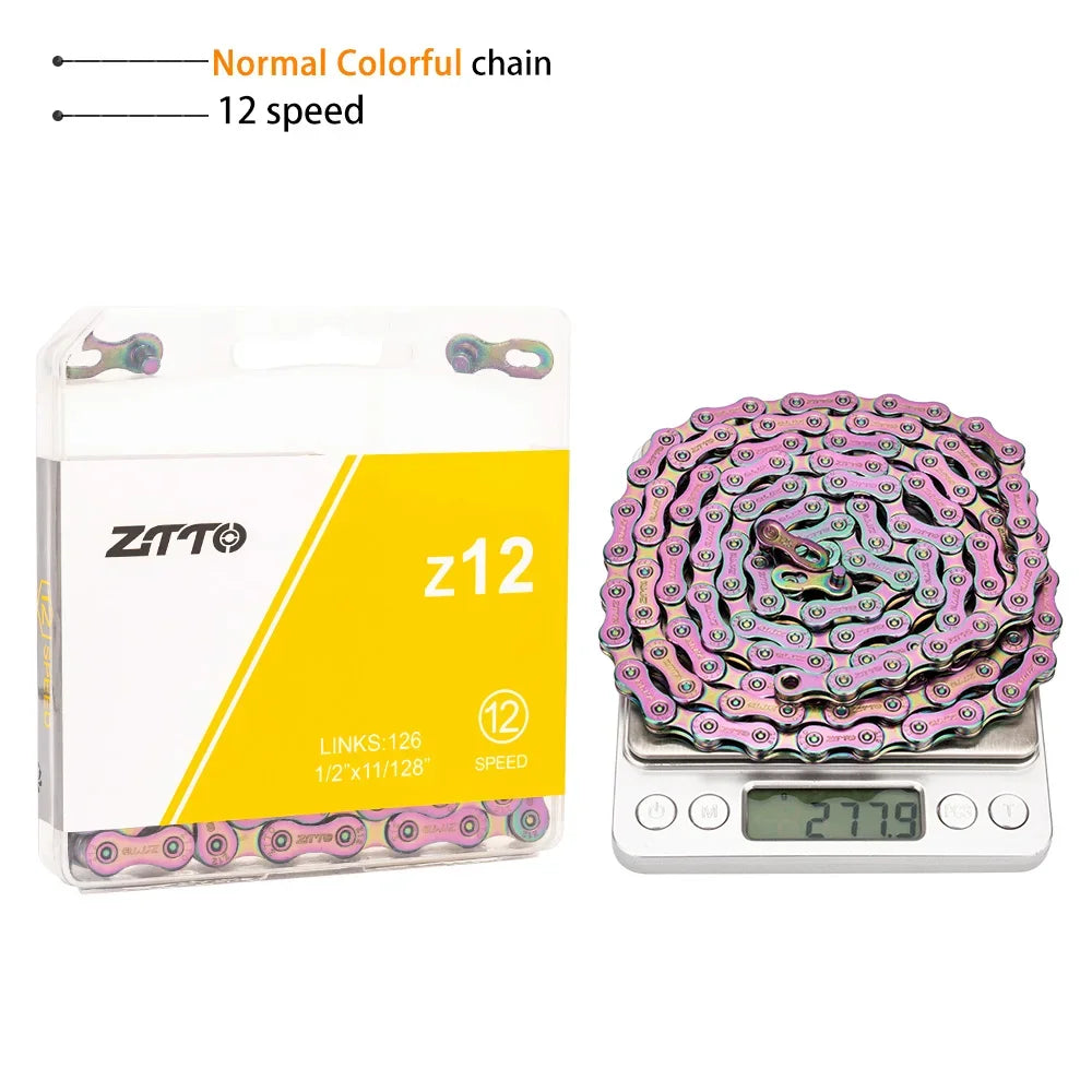 ZTTO MTB 12 Speed Chain 126L 126 Links 1X12 System Power Lock Connector with Missing Link 12s chain For Mountain Road Bicycle