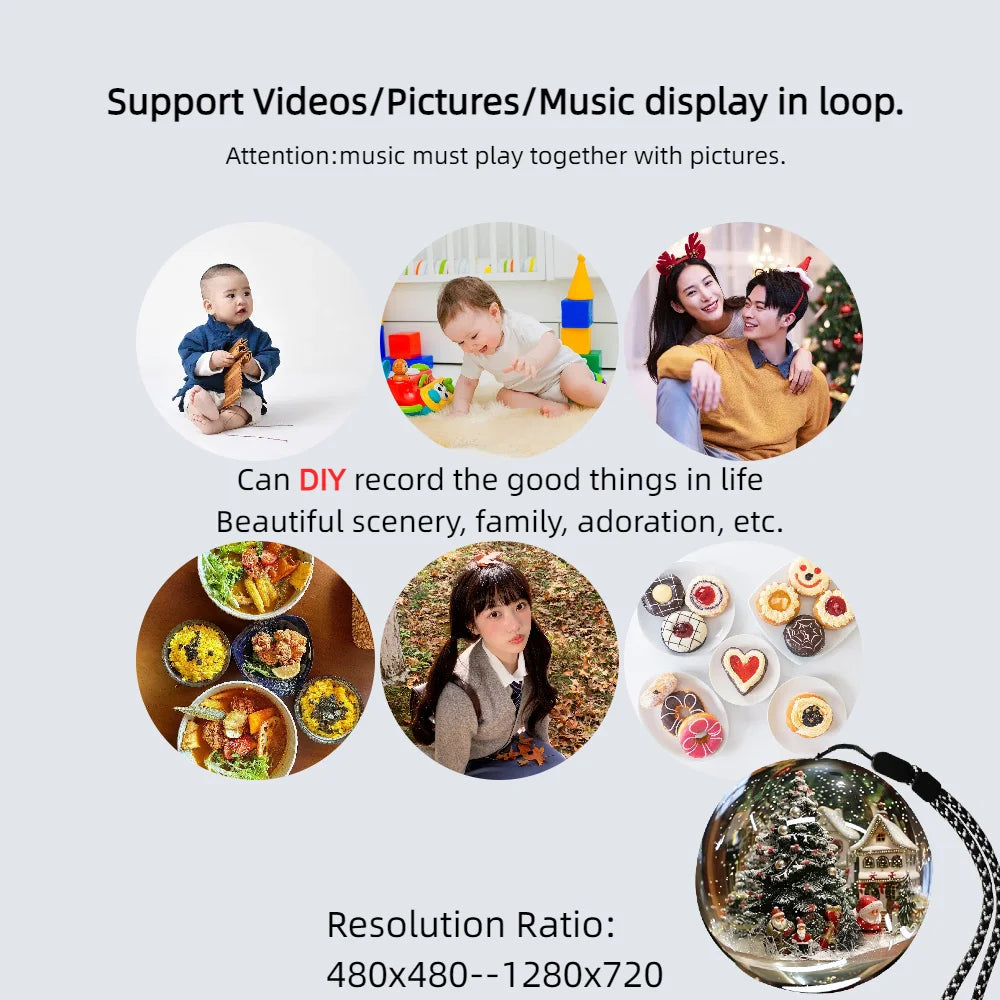 3D Video Memory Ball 4GB Video Player 1000mAh Crystal Ball Lamp Resolution 480×480 DIY Memory Art Glass Ball for Gift