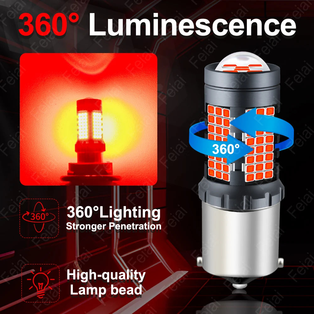 7443 1157 3157 P21W LED Canbus Bulb LED Brake Lights Stop Lamp P21/5W BAY15D W21/5W T20 P21/7W T25 BA15S 1156 Red Strobe Flash