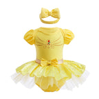Infant Baby Girl Jumpsuit Dress Little Girl Princess Romper Dress With Headbands Kids Clothes Size 70-80-90-100