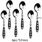 Hotel Stainless Steel Table Knife Fork Spoon Sets Teaspoon Teafork Steak Knife Cutlery Restaurant Serviing Set Black Wood Handle