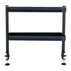 Clamp-on Desk Shelf, 2-Tier, Above or Under Table Corner Shelves Organizer, Black