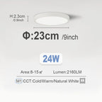 Ultra-Thin LED Ceiling Lamp Chandelier 23/30cm with Remote Control for Home Decor Lighting in Living Room Bedroom Kitchen