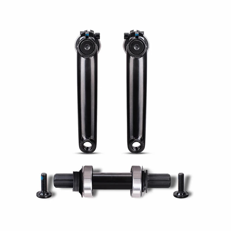 Funsea BMX bike crankset kit 145mm chromoly arms with chainring, black, BB30